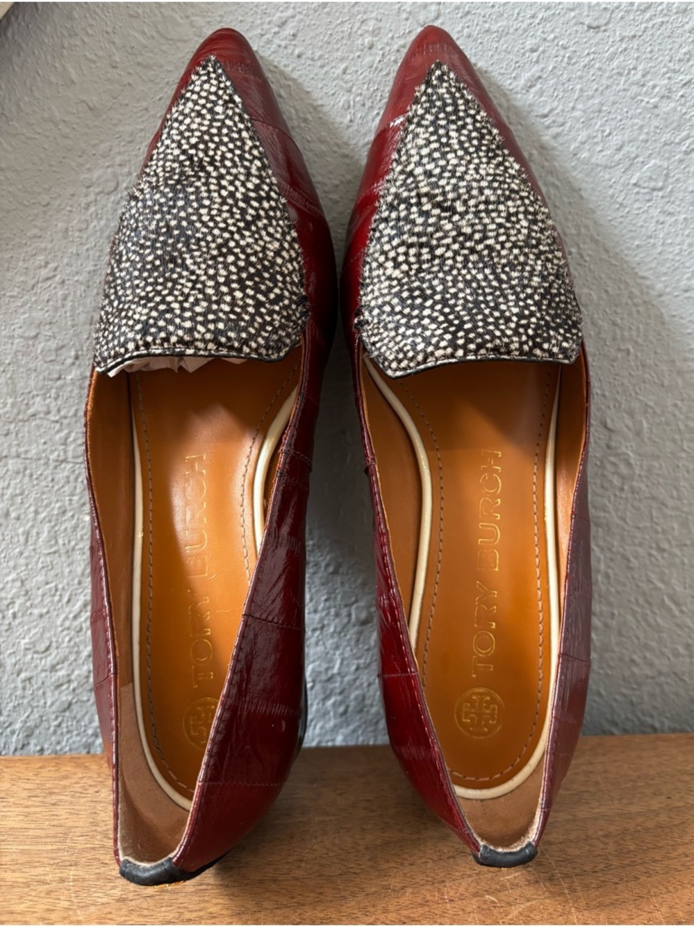 Tory Burch Lila Burgundy Pointed Loafers Women 6.5